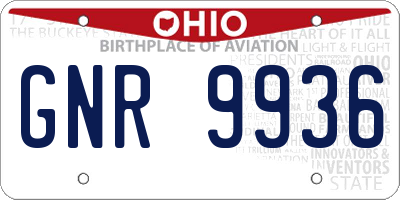 OH license plate GNR9936