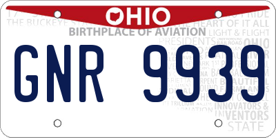 OH license plate GNR9939