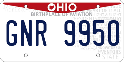 OH license plate GNR9950