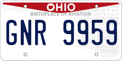 OH license plate GNR9959