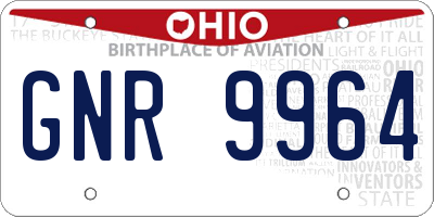 OH license plate GNR9964