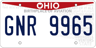OH license plate GNR9965