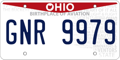OH license plate GNR9979