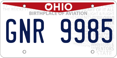 OH license plate GNR9985