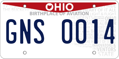 OH license plate GNS0014
