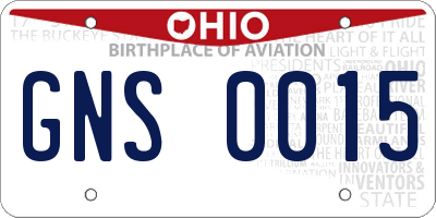 OH license plate GNS0015