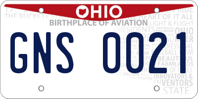 OH license plate GNS0021