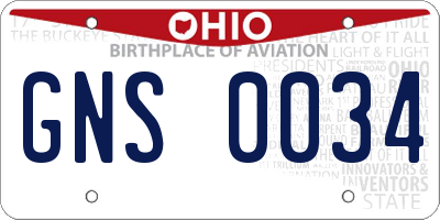 OH license plate GNS0034