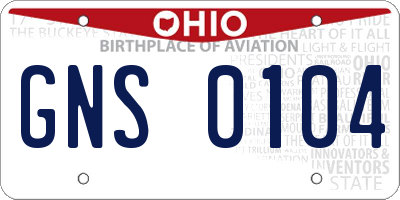 OH license plate GNS0104