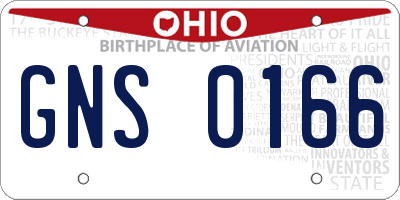 OH license plate GNS0166