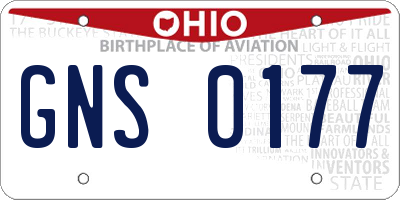 OH license plate GNS0177