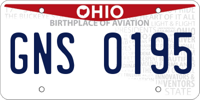 OH license plate GNS0195