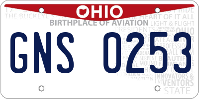 OH license plate GNS0253