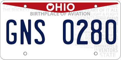 OH license plate GNS0280