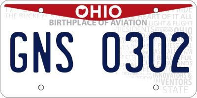 OH license plate GNS0302