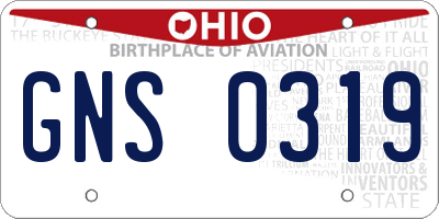 OH license plate GNS0319