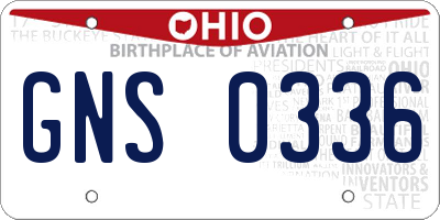 OH license plate GNS0336