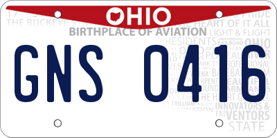 OH license plate GNS0416