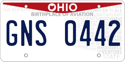 OH license plate GNS0442