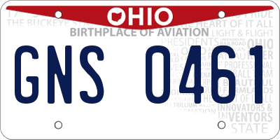 OH license plate GNS0461