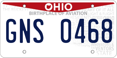 OH license plate GNS0468
