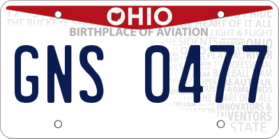 OH license plate GNS0477