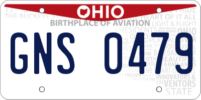 OH license plate GNS0479