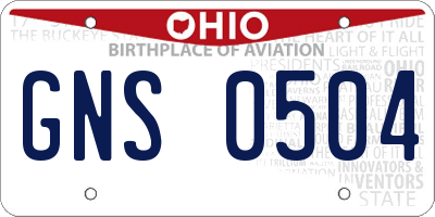 OH license plate GNS0504