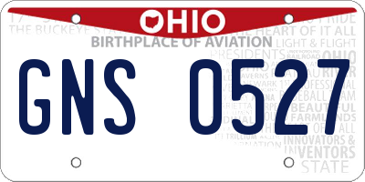 OH license plate GNS0527