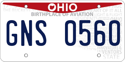 OH license plate GNS0560