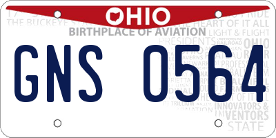OH license plate GNS0564