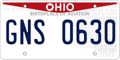 OH license plate GNS0630