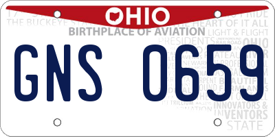 OH license plate GNS0659