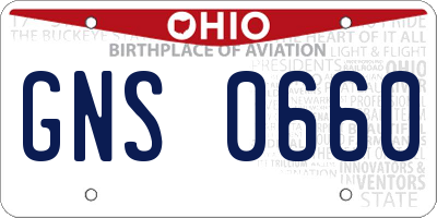OH license plate GNS0660
