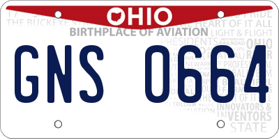 OH license plate GNS0664