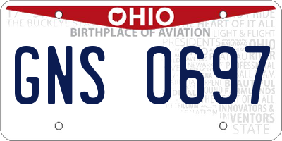 OH license plate GNS0697
