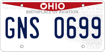 OH license plate GNS0699