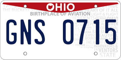 OH license plate GNS0715
