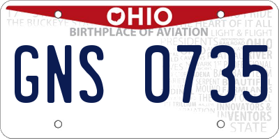 OH license plate GNS0735