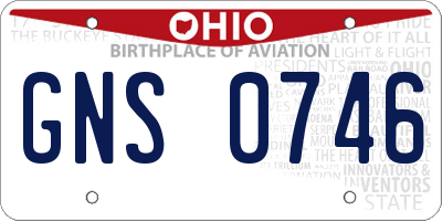 OH license plate GNS0746