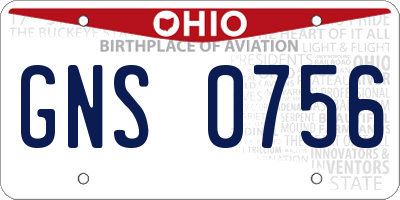 OH license plate GNS0756