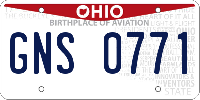 OH license plate GNS0771