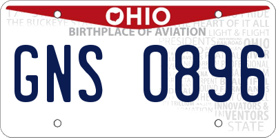 OH license plate GNS0896