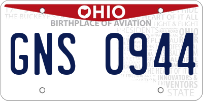 OH license plate GNS0944