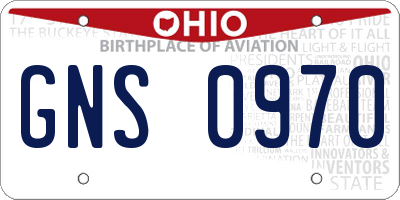 OH license plate GNS0970