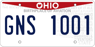OH license plate GNS1001