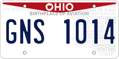 OH license plate GNS1014