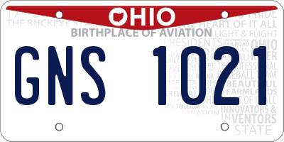 OH license plate GNS1021