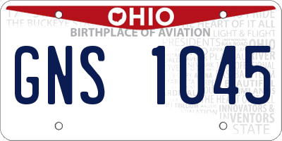 OH license plate GNS1045