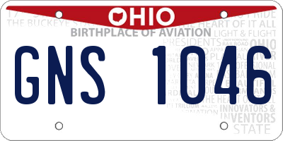 OH license plate GNS1046